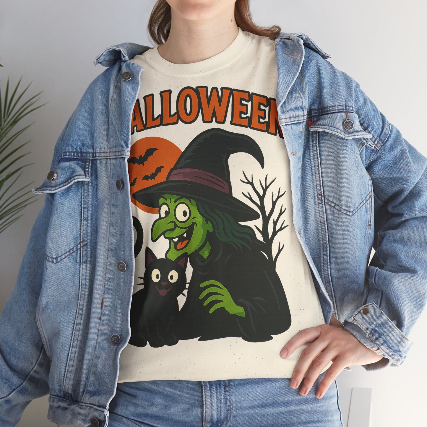 T-Shirt Motiv Halloween Blutmond Katze - MorgenMood