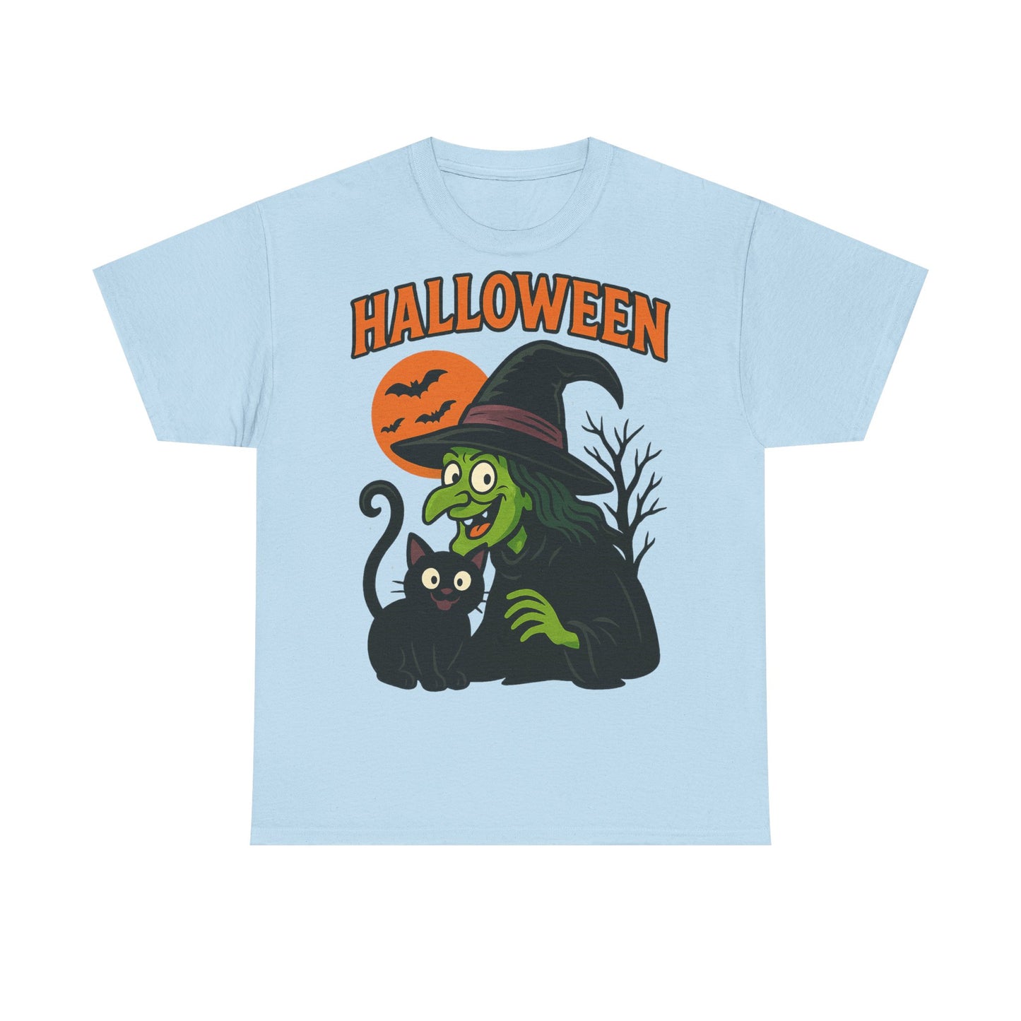 T-Shirt Motiv Halloween Blutmond Katze - MorgenMood