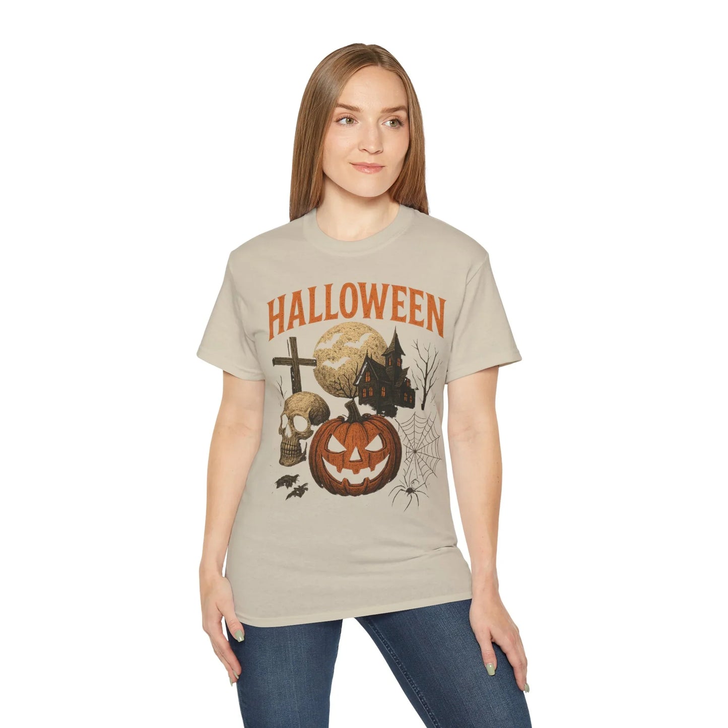 T-Shirt Motiv Halloween Kürbis Totenkopf - MorgenMood