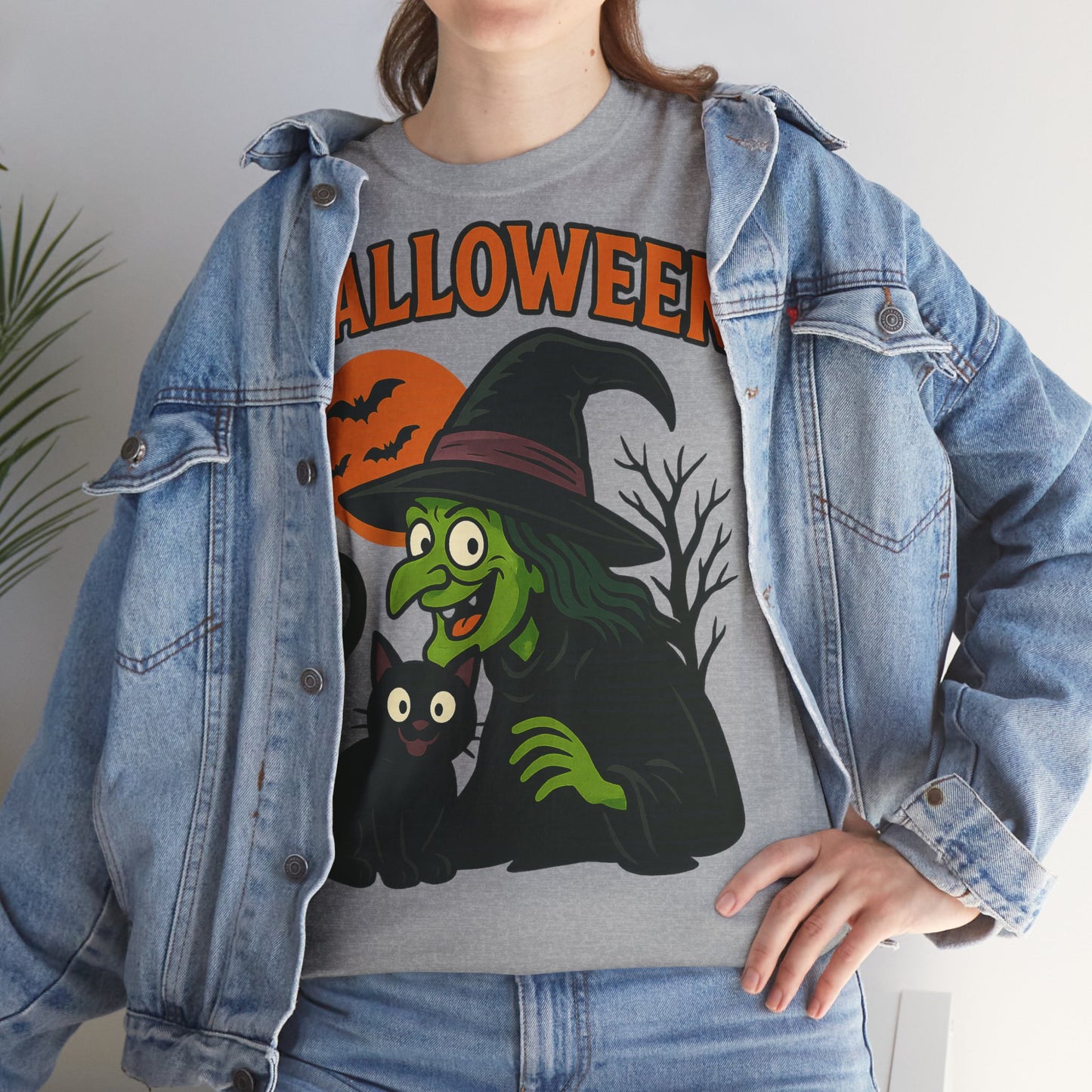 T-Shirt Motiv Halloween Blutmond Katze - MorgenMood