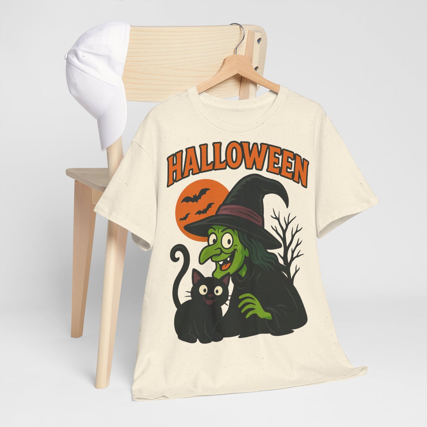 T-Shirt Motiv Halloween Blutmond Katze - MorgenMood