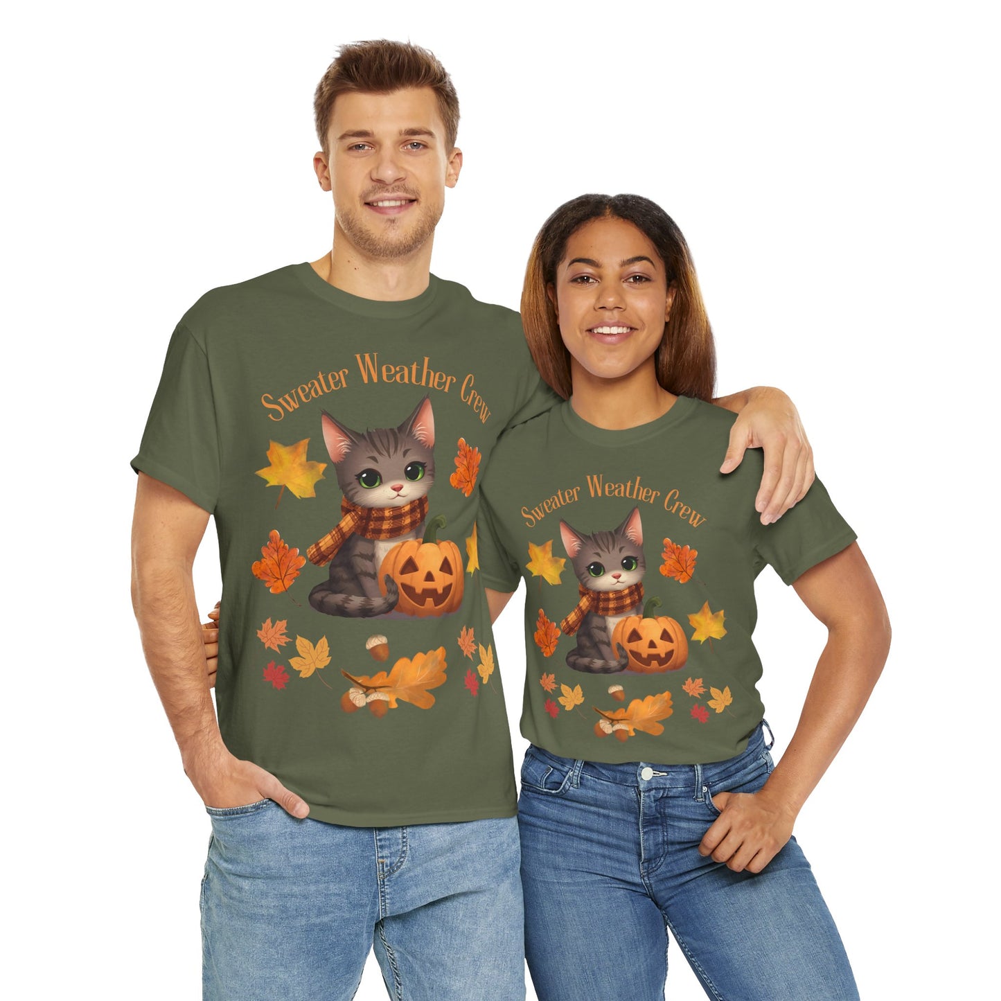Cozy Fall Cat Shirt – Süßes Herbst T-Shirt für Katzenliebhaberinnen | Morgenmood