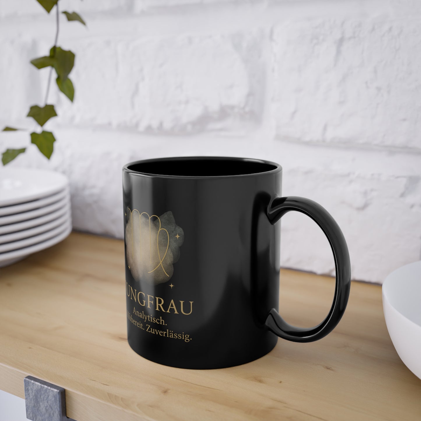 Kaffeetasse Sternzeichen Jungfrau, Goldenes Boho Design - MorgenMood