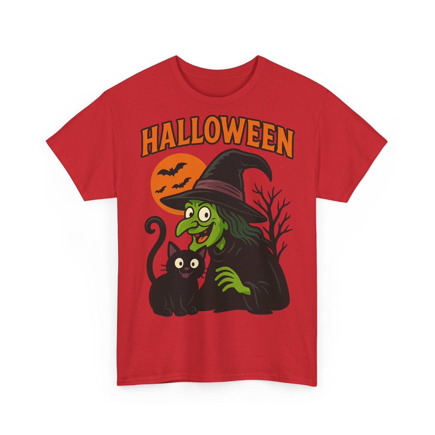 T-Shirt Motiv Halloween Blutmond Katze - MorgenMood