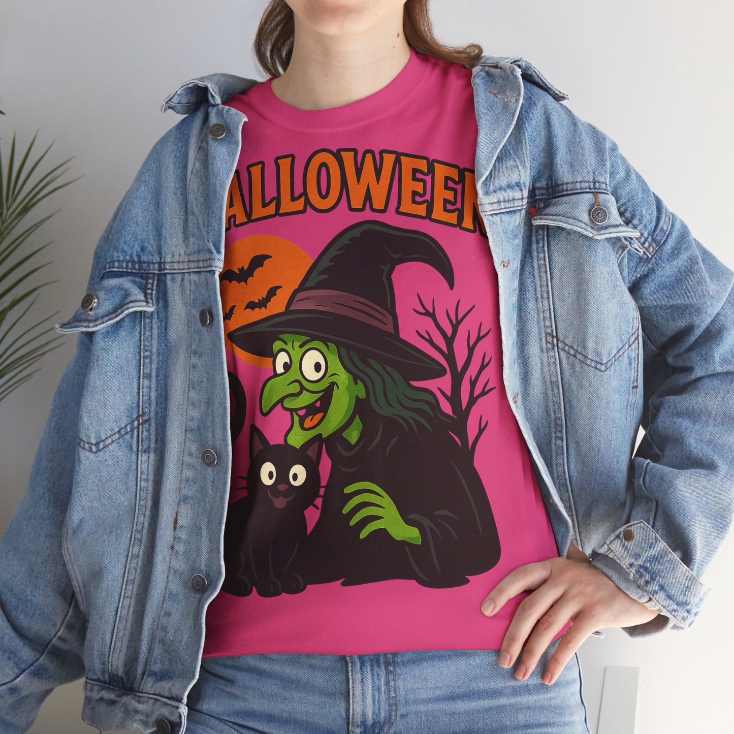 T-Shirt Motiv Halloween Blutmond Katze - MorgenMood