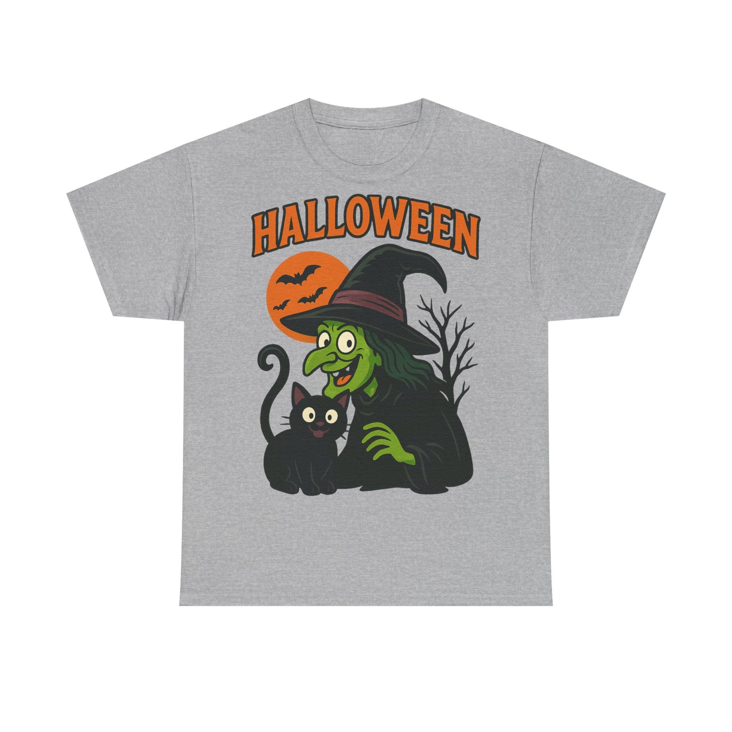 T-Shirt Motiv Halloween Blutmond Katze - MorgenMood