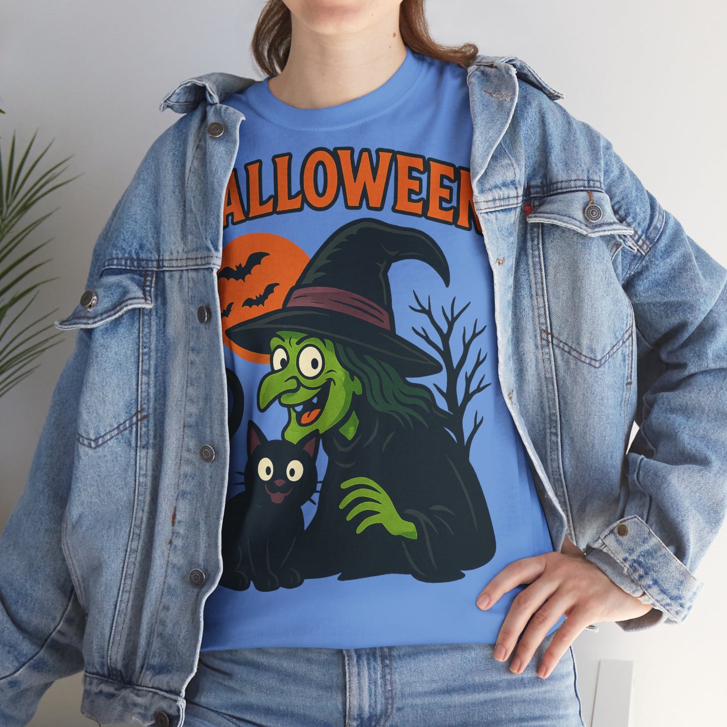 T-Shirt Motiv Halloween Blutmond Katze - MorgenMood