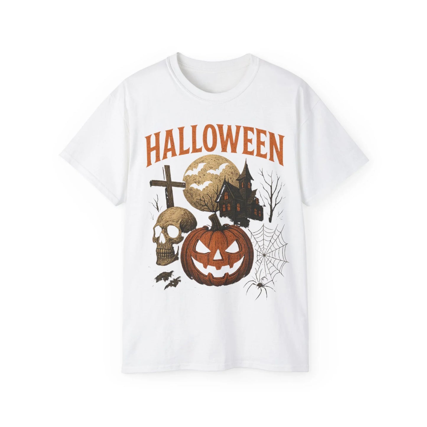 T-Shirt Motiv Halloween Kürbis Totenkopf - MorgenMood