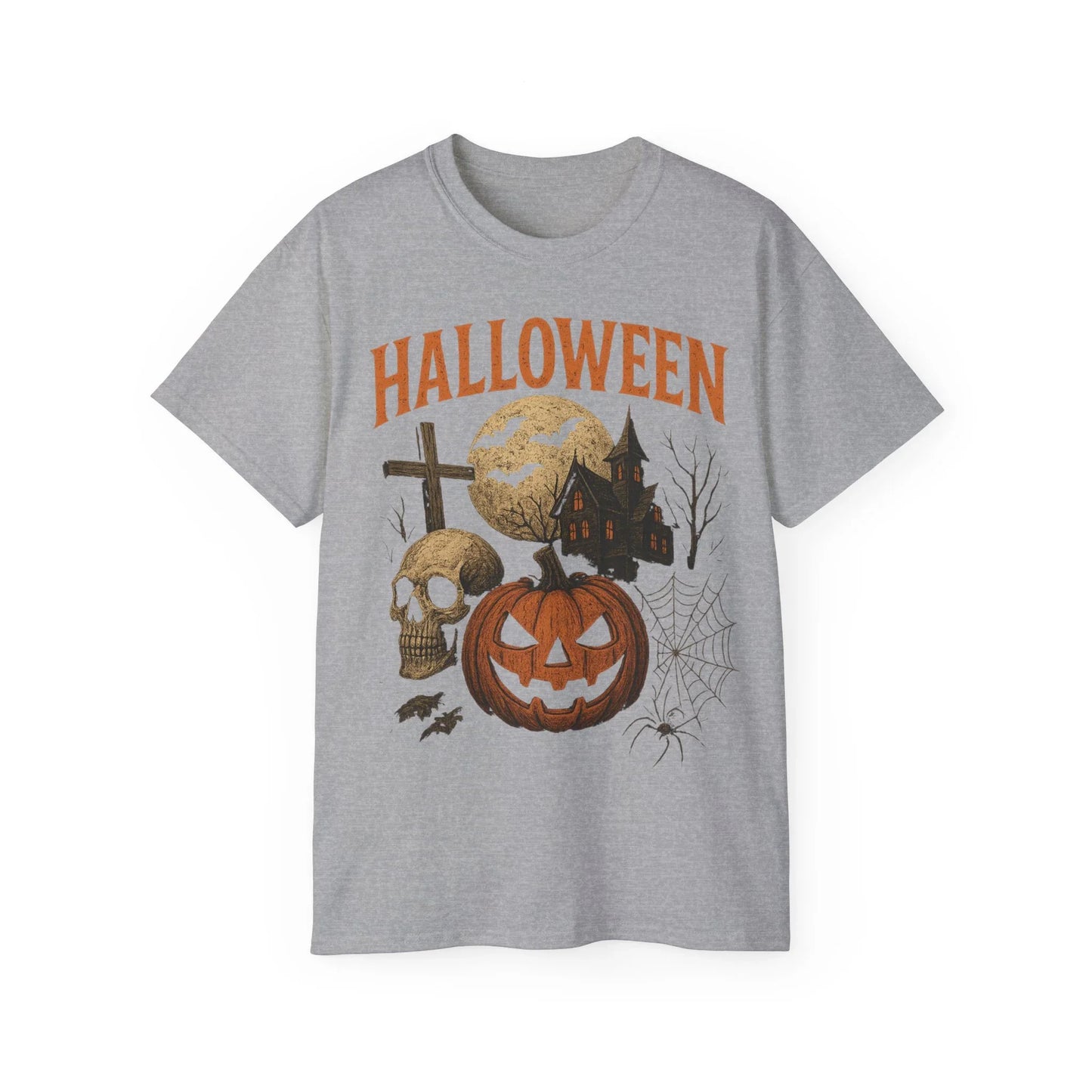 T-Shirt Motiv Halloween Kürbis Totenkopf - MorgenMood