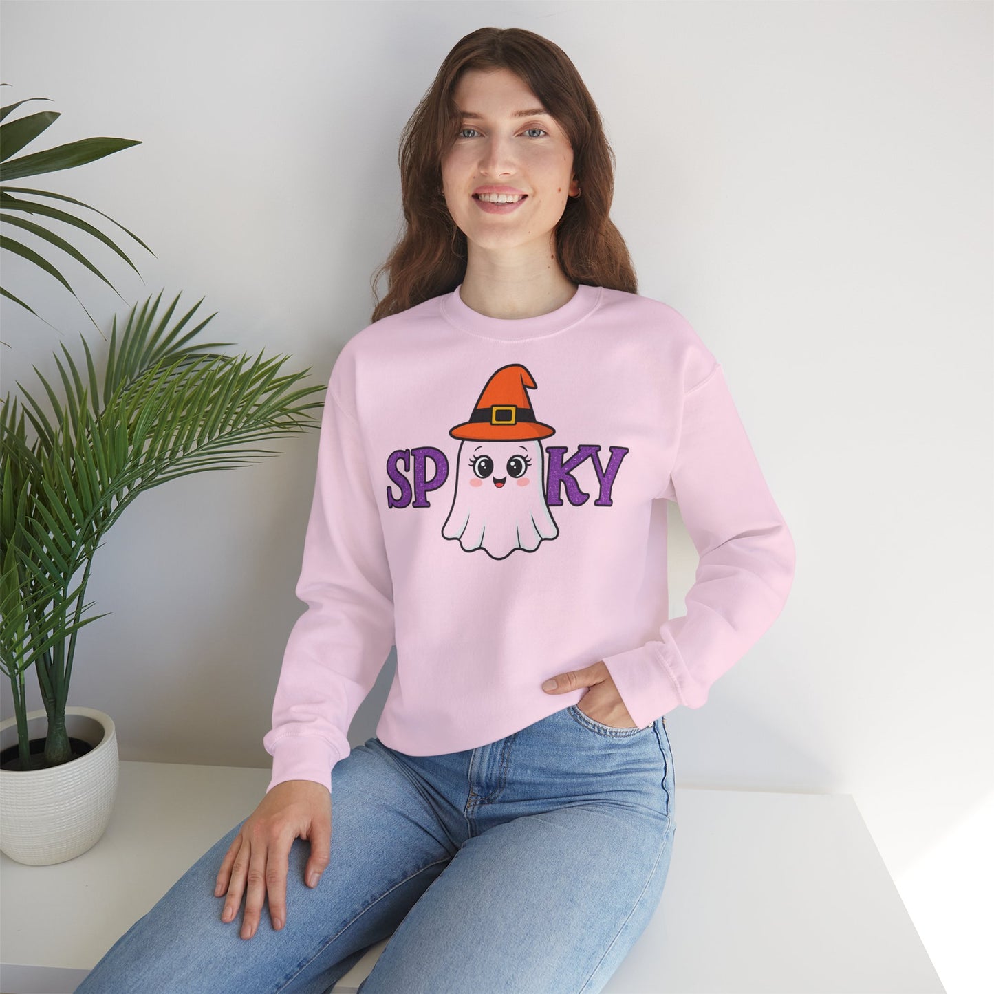Gruseliges Geister Crewneck Sweatshirt, Halloween Kleidung, Herbstmode, Gemütlicher Pullover, Unisex Kollektion - MorgenMood