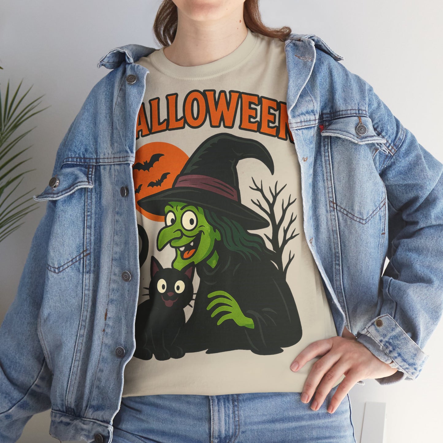 T-Shirt Motiv Halloween Blutmond Katze - MorgenMood