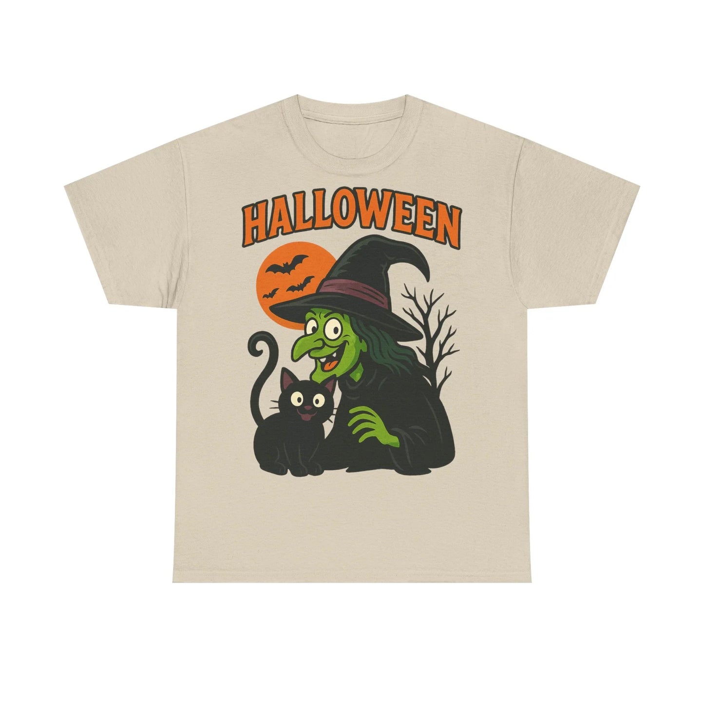 T-Shirt Motiv Halloween Blutmond Katze - MorgenMood