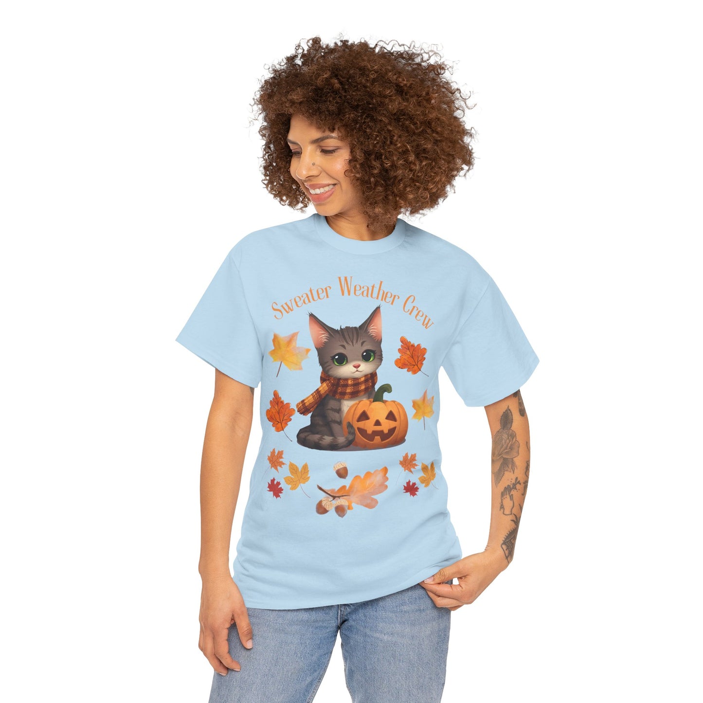 Cozy Fall Cat Shirt – Süßes Herbst T-Shirt für Katzenliebhaberinnen | Morgenmood