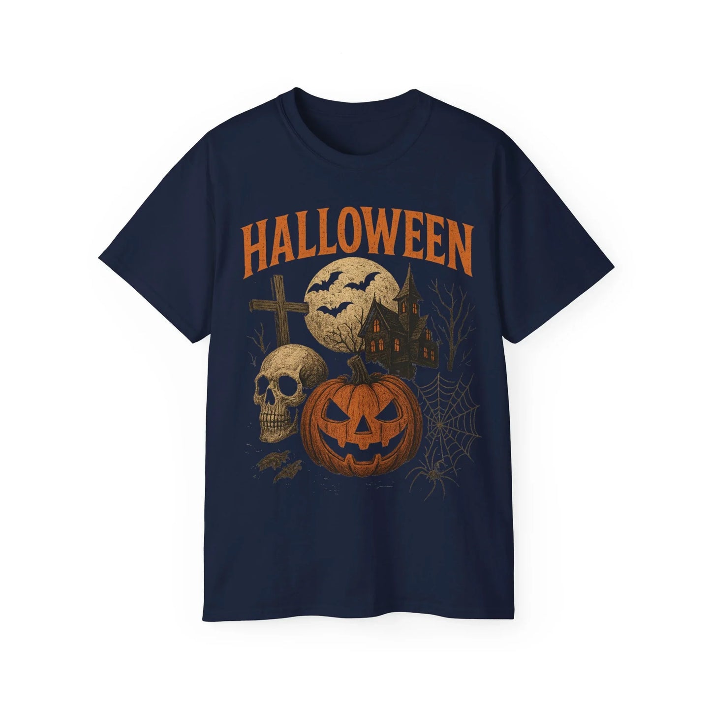 T-Shirt Motiv Halloween Kürbis Totenkopf - MorgenMood