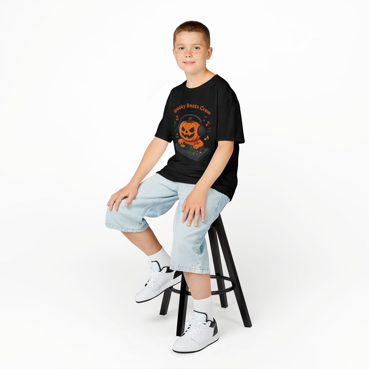 Halloween DJ Kürbis Kinder T-Shirt, Gruseliges T-Shirt, Trick or Treat Geschenk - MorgenMood
