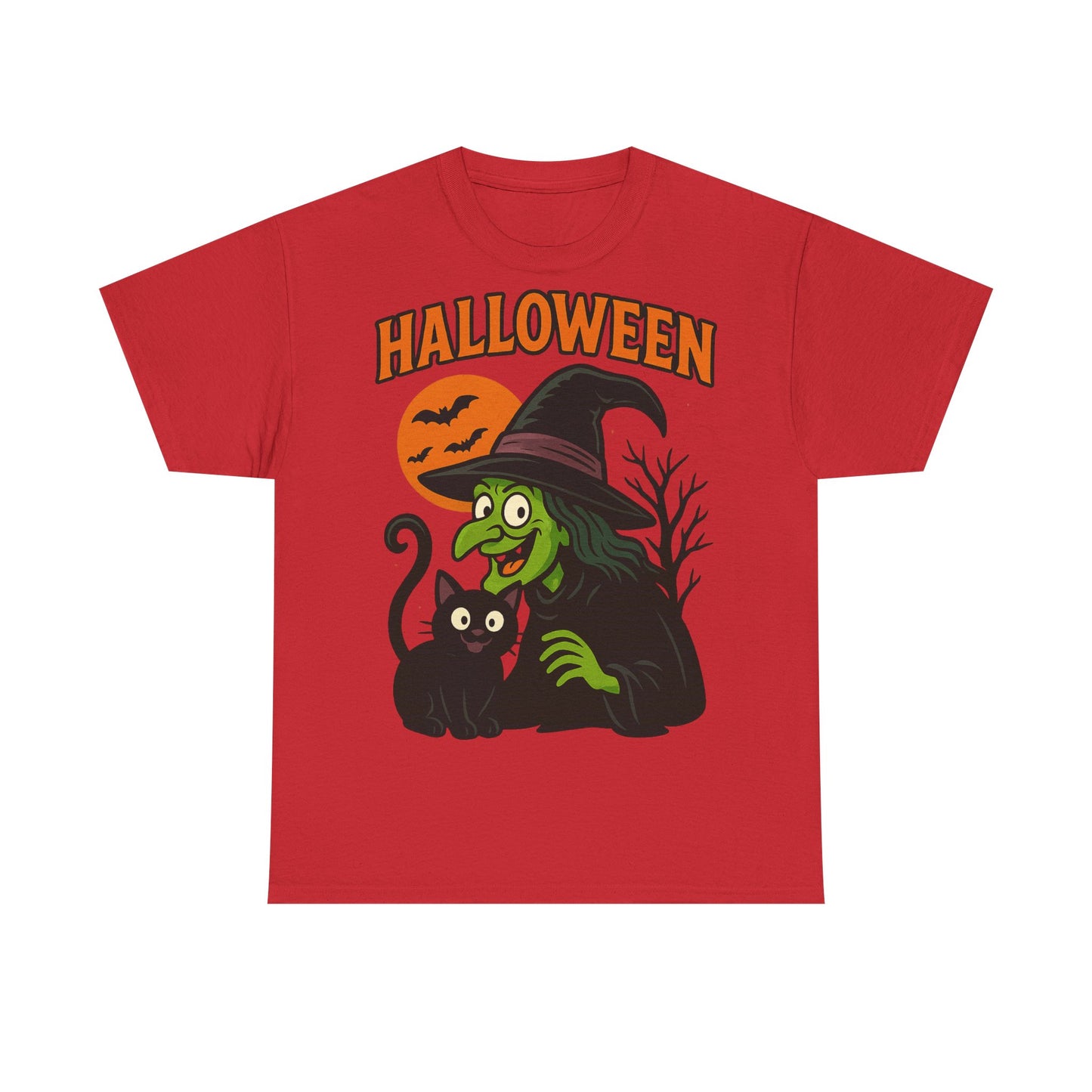 T-Shirt Motiv Halloween Blutmond Katze - MorgenMood