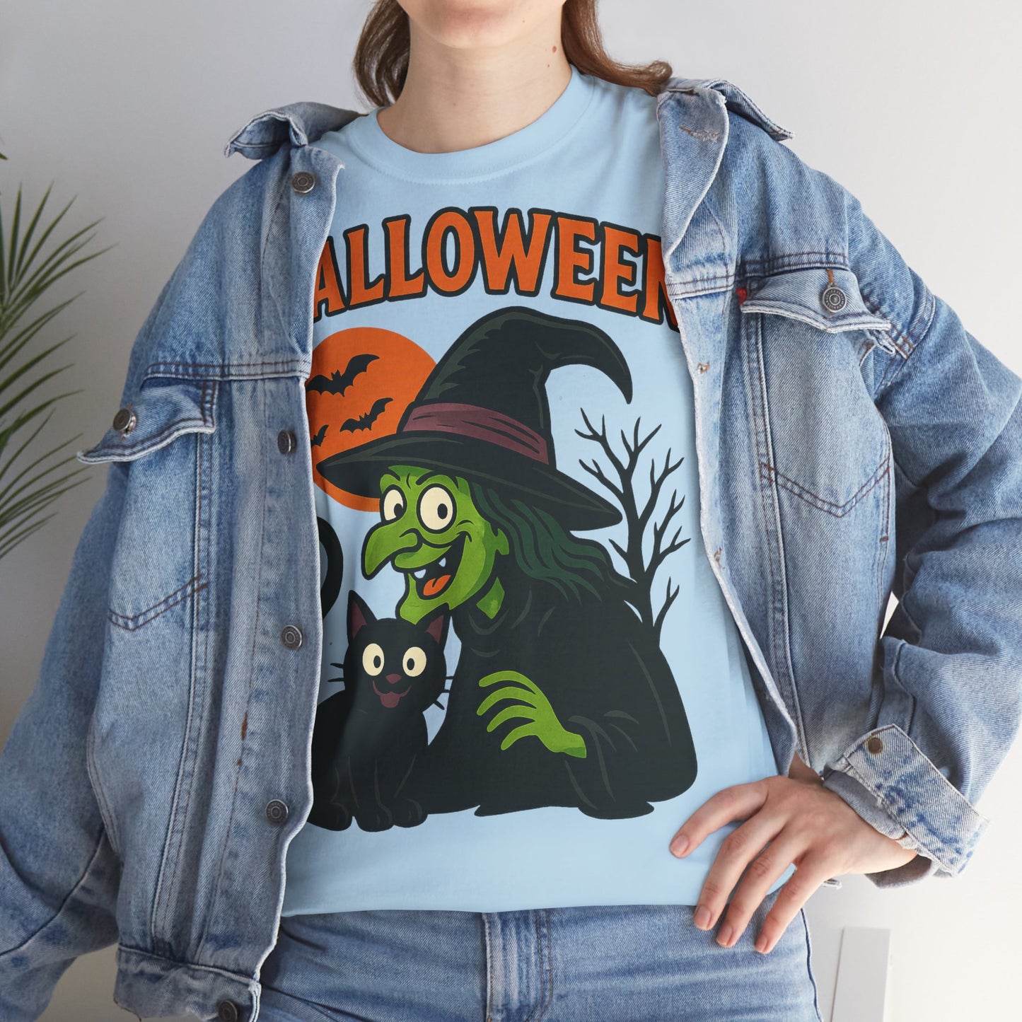 T-Shirt Motiv Halloween Blutmond Katze - MorgenMood