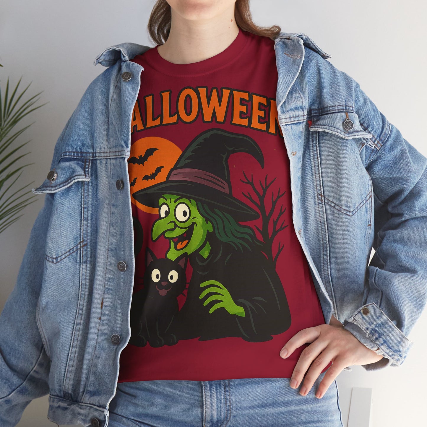 T-Shirt Motiv Halloween Blutmond Katze - MorgenMood