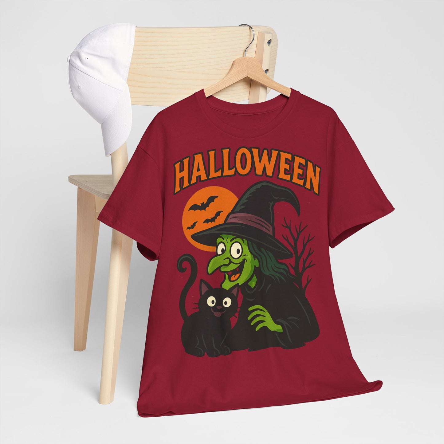 T-Shirt Motiv Halloween Blutmond Katze - MorgenMood