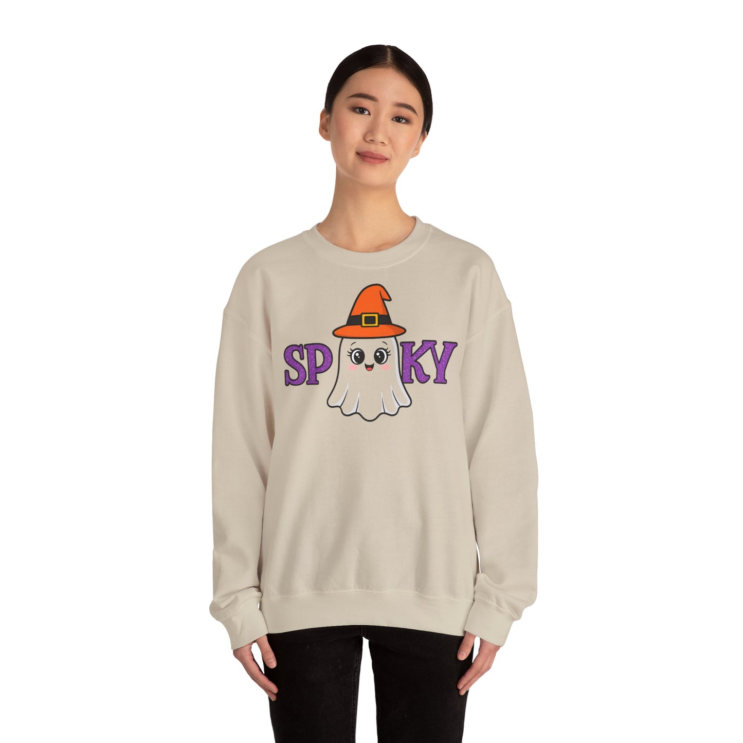 Gruseliges Geister Crewneck Sweatshirt, Halloween Kleidung, Herbstmode, Gemütlicher Pullover, Unisex Kollektion - MorgenMood
