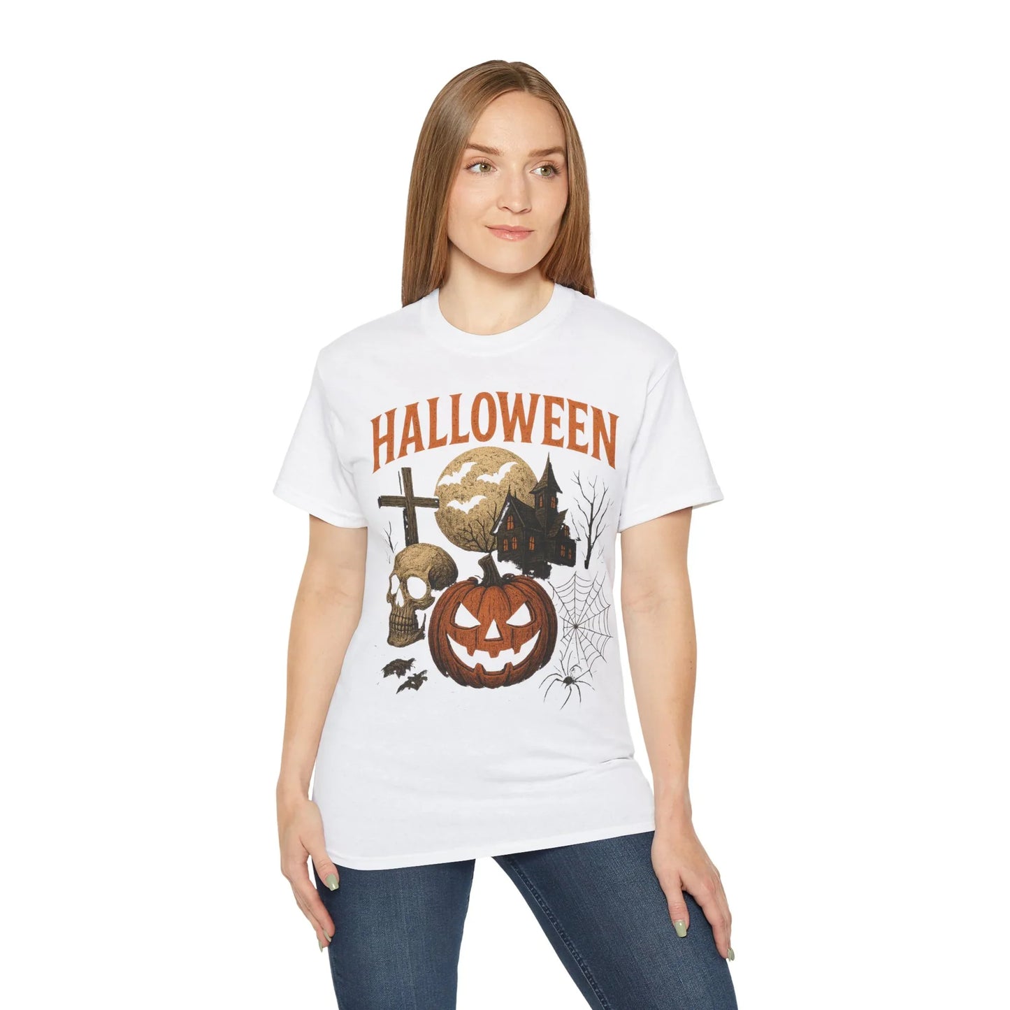 T-Shirt Motiv Halloween Kürbis Totenkopf - MorgenMood