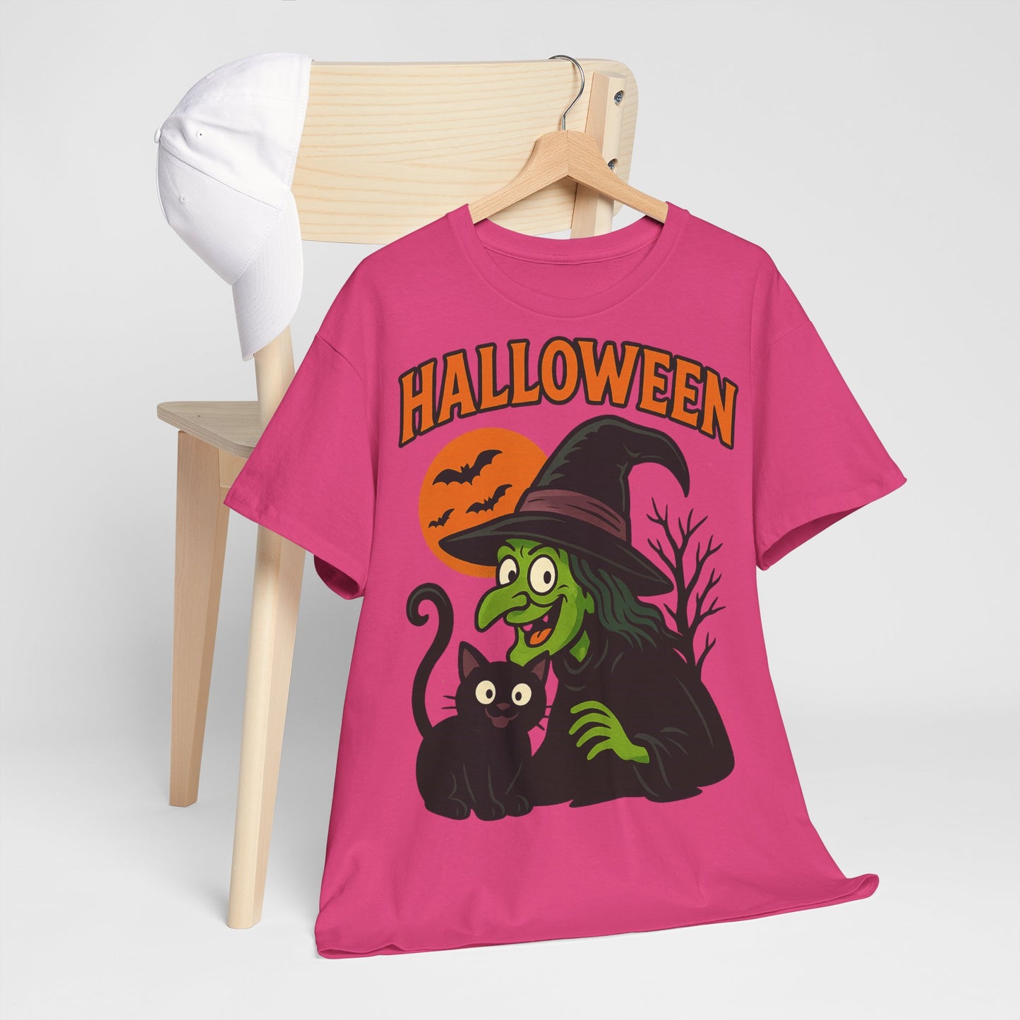 T-Shirt Motiv Halloween Blutmond Katze - MorgenMood