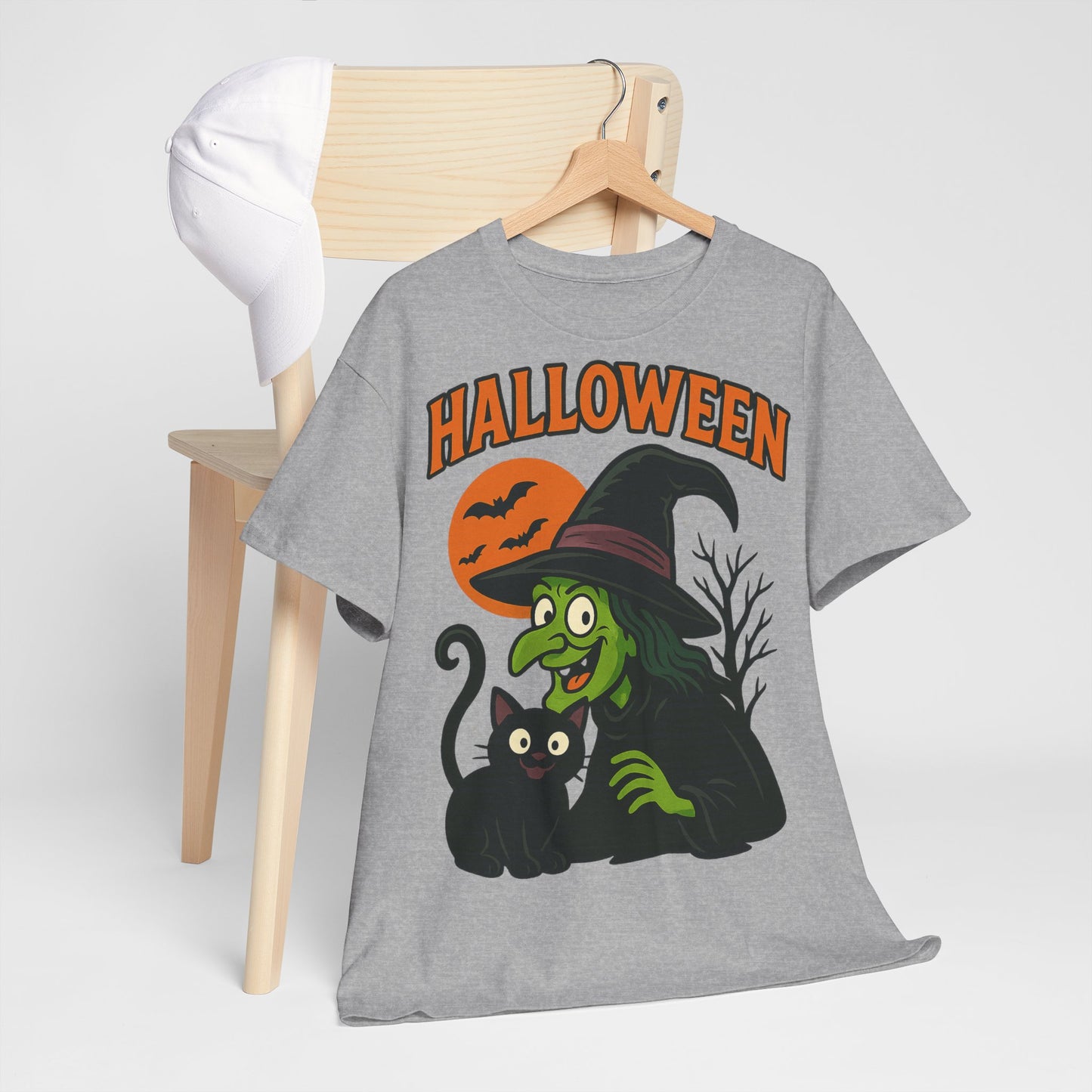 T-Shirt Motiv Halloween Blutmond Katze - MorgenMood