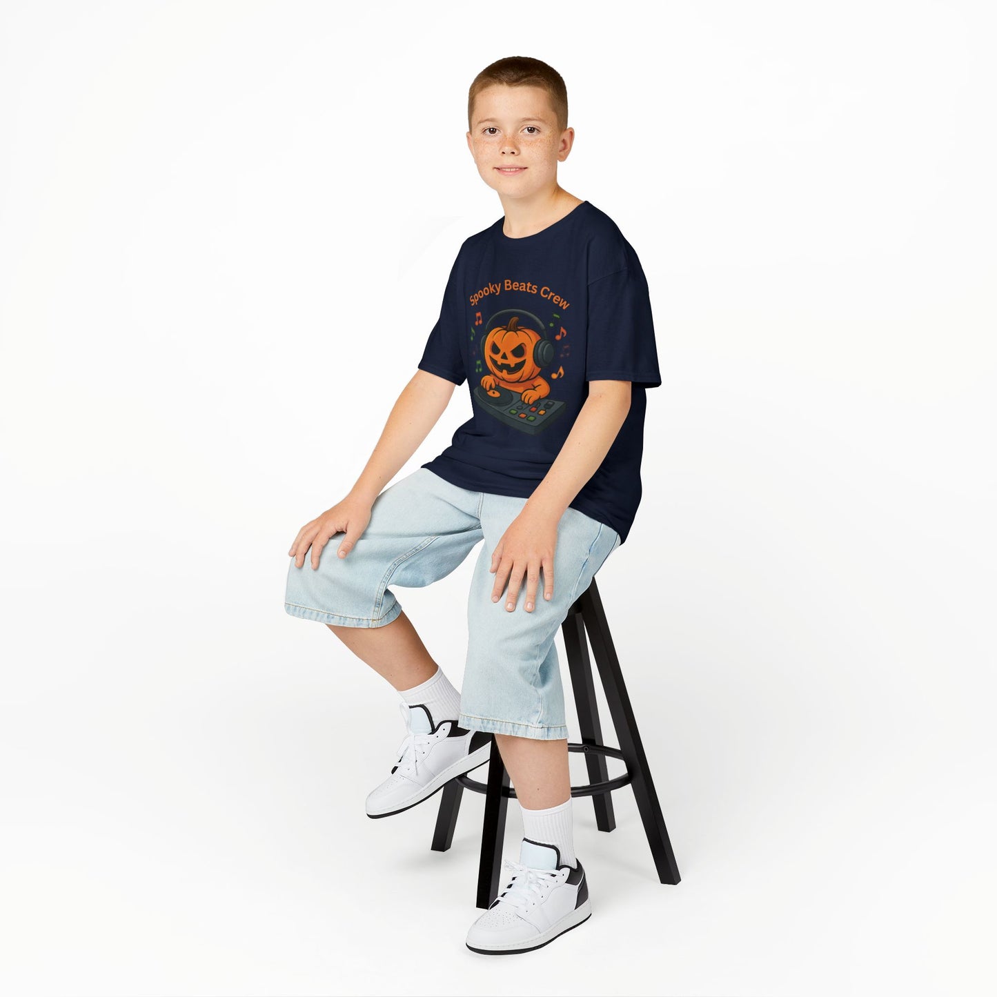Halloween DJ Kürbis Kinder T-Shirt, Gruseliges T-Shirt, Trick or Treat Geschenk - MorgenMood