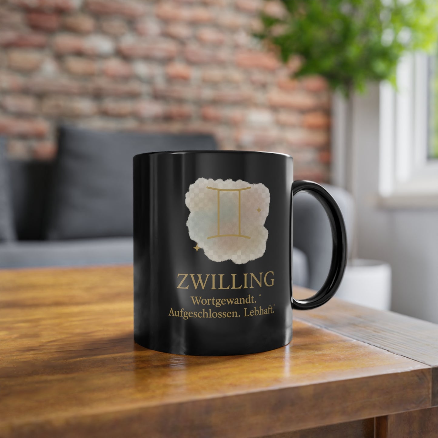 Kaffeetasse Sternzeichen Zwillinge schwarz - MorgenMood