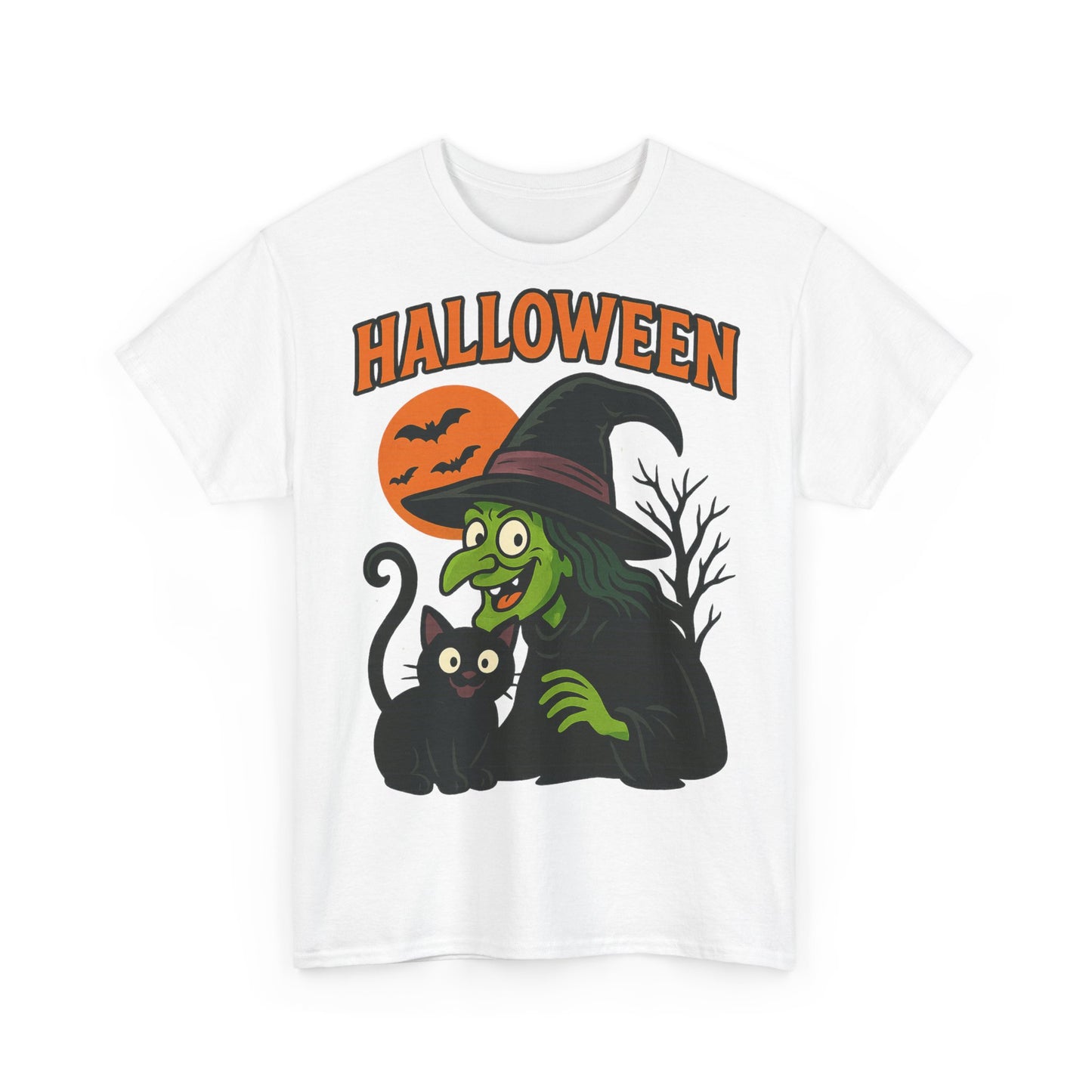 T-Shirt Motiv Halloween Blutmond Katze - MorgenMood