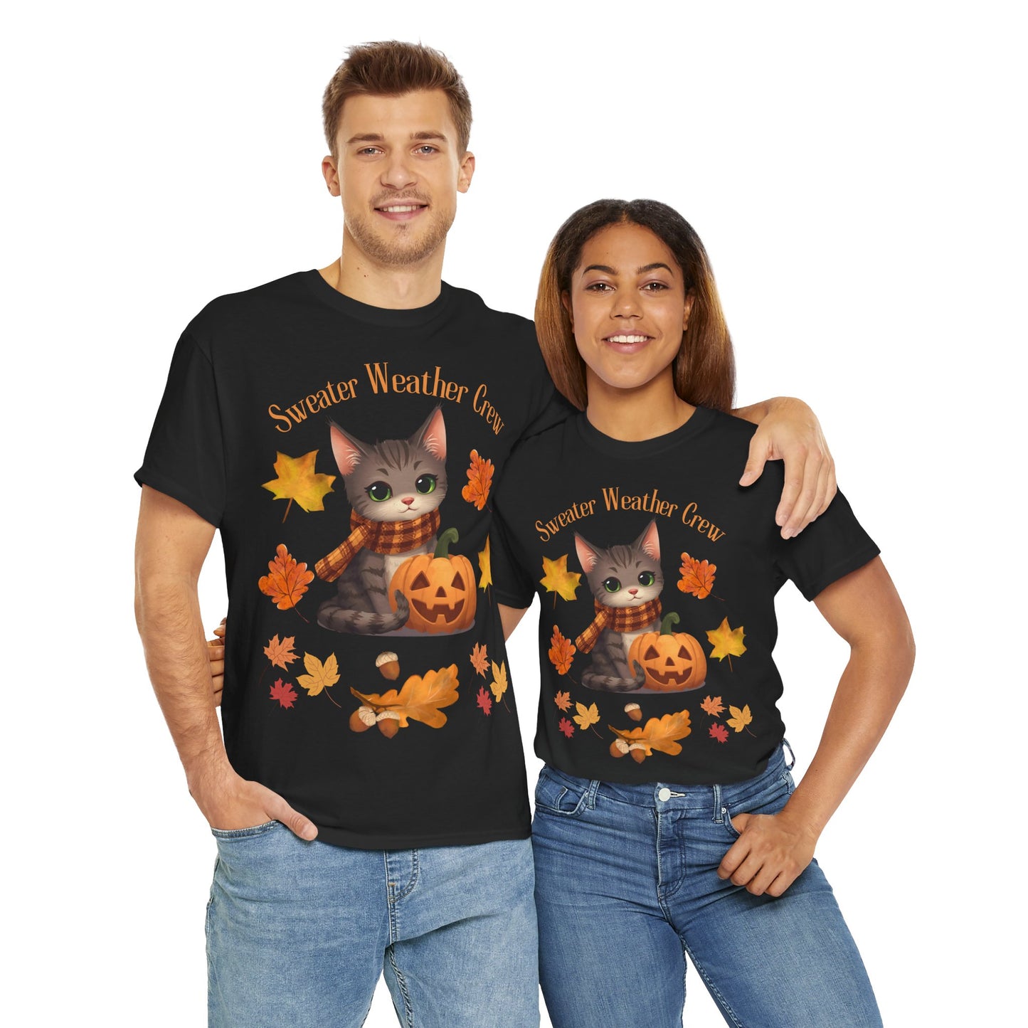 Cozy Fall Cat Shirt – Süßes Herbst T-Shirt für Katzenliebhaberinnen | Morgenmood
