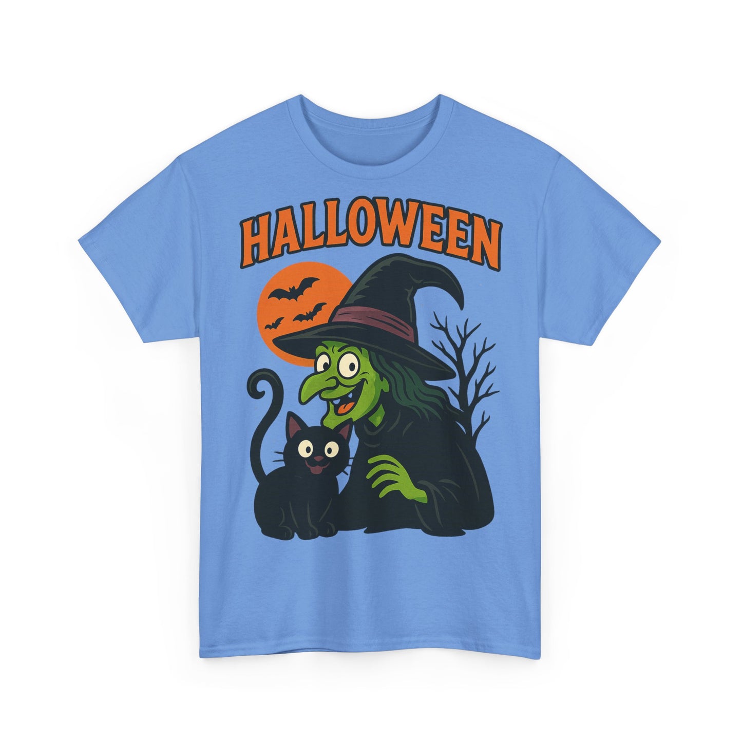 T-Shirt Motiv Halloween Blutmond Katze - MorgenMood