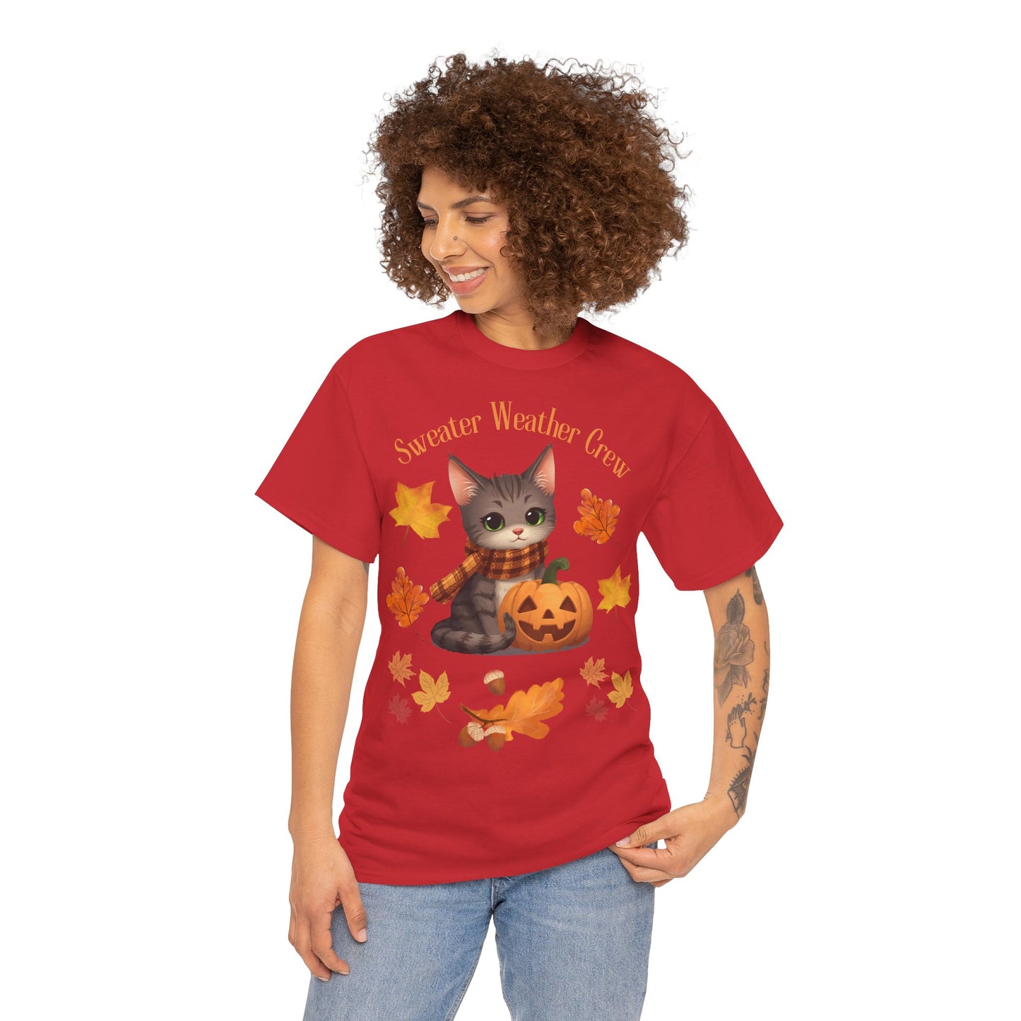Cozy Fall Cat Shirt – Süßes Herbst T-Shirt für Katzenliebhaberinnen | Morgenmood