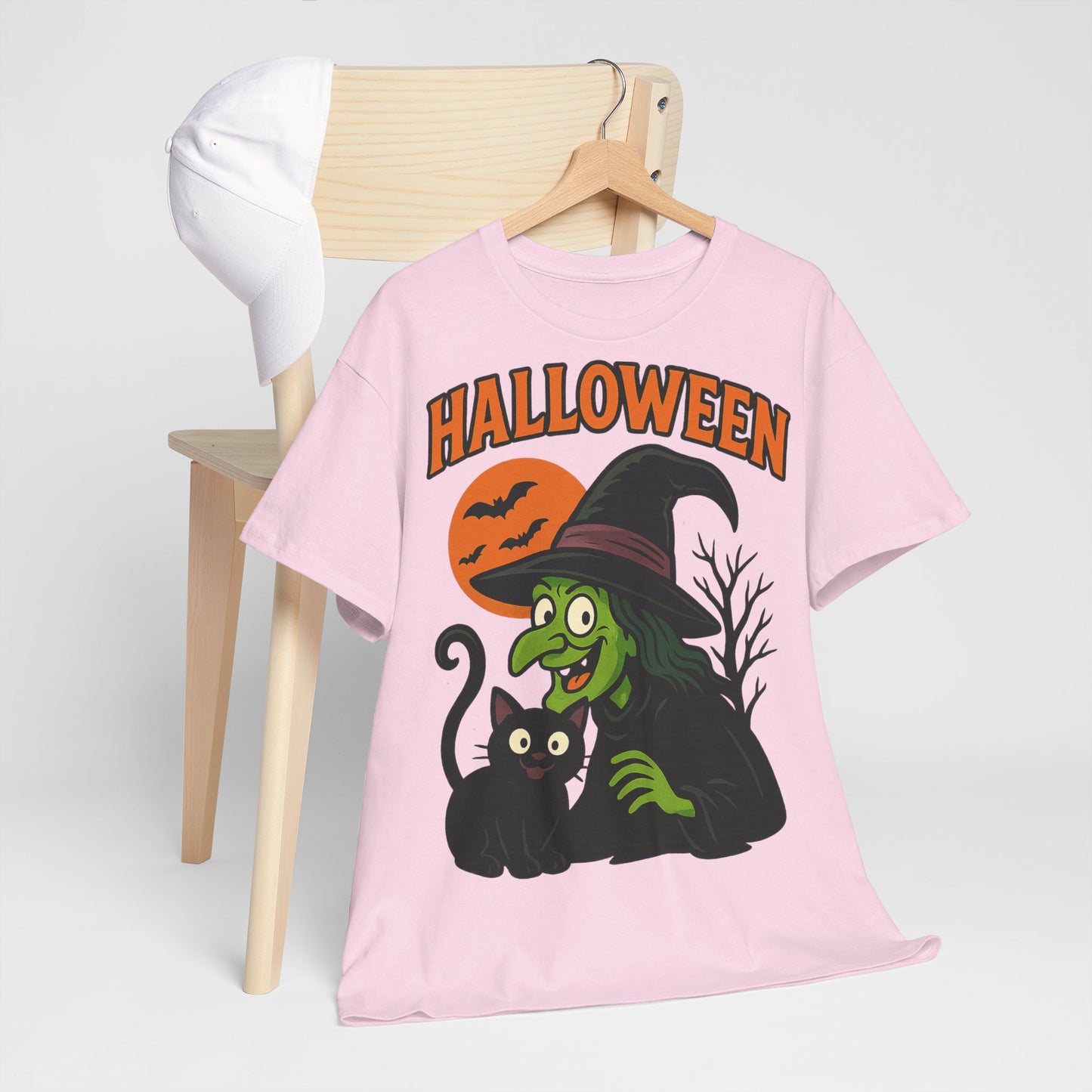 T-Shirt Motiv Halloween Blutmond Katze - MorgenMood