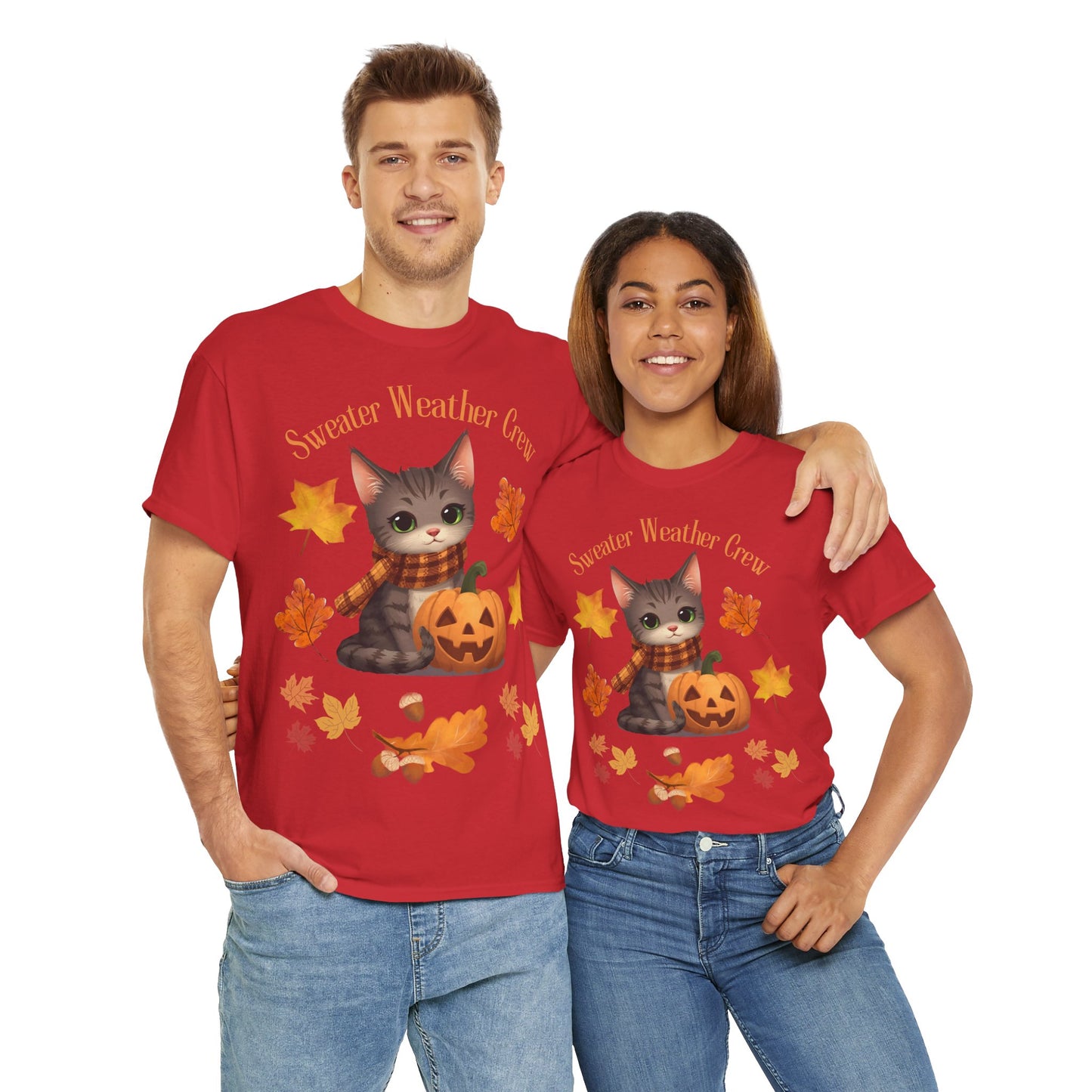 Cozy Fall Cat Shirt – Süßes Herbst T-Shirt für Katzenliebhaberinnen | Morgenmood
