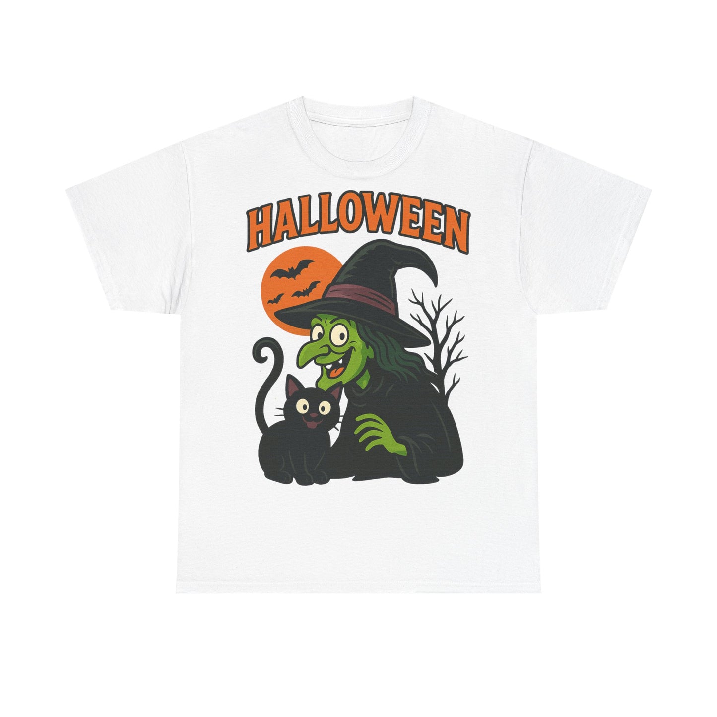 T-Shirt Motiv Halloween Blutmond Katze - MorgenMood
