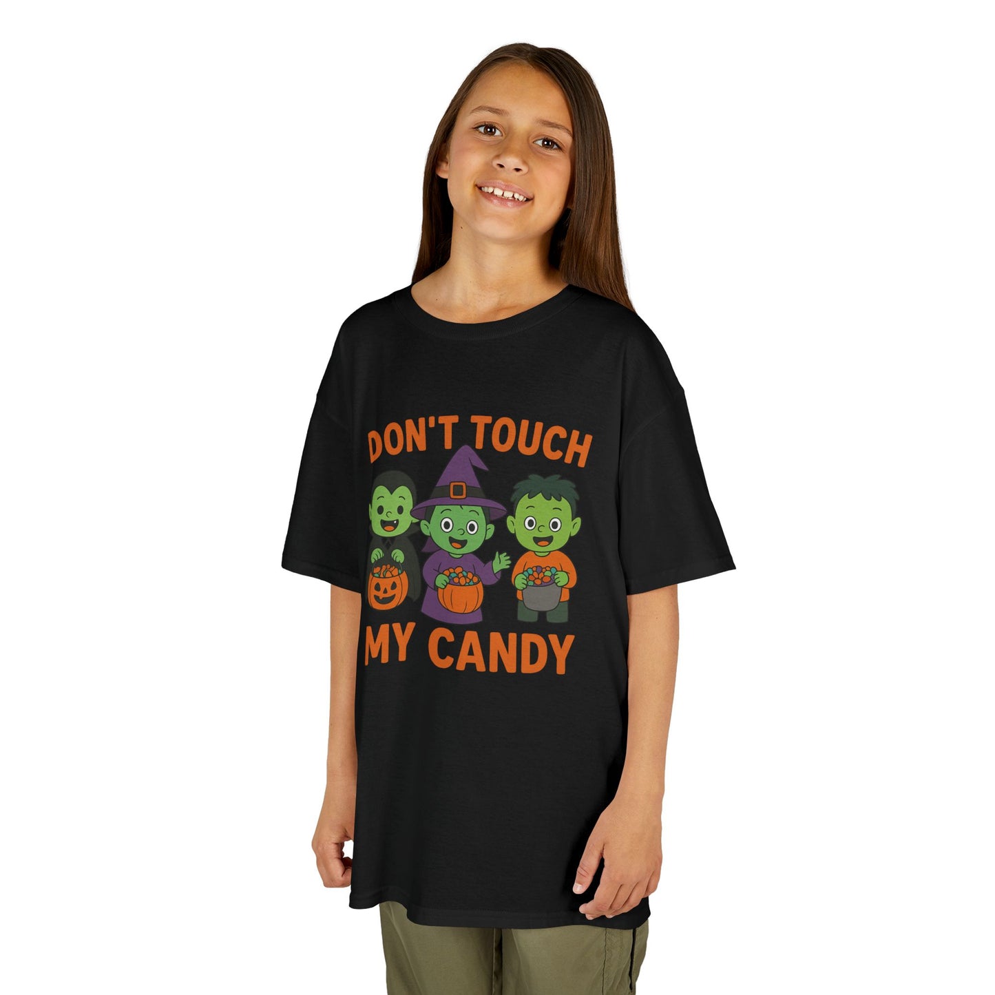 Halloween-T-Shirt für Kinder – 3 Monster-Kids „Don't Touch My Candy“ - MorgenMood