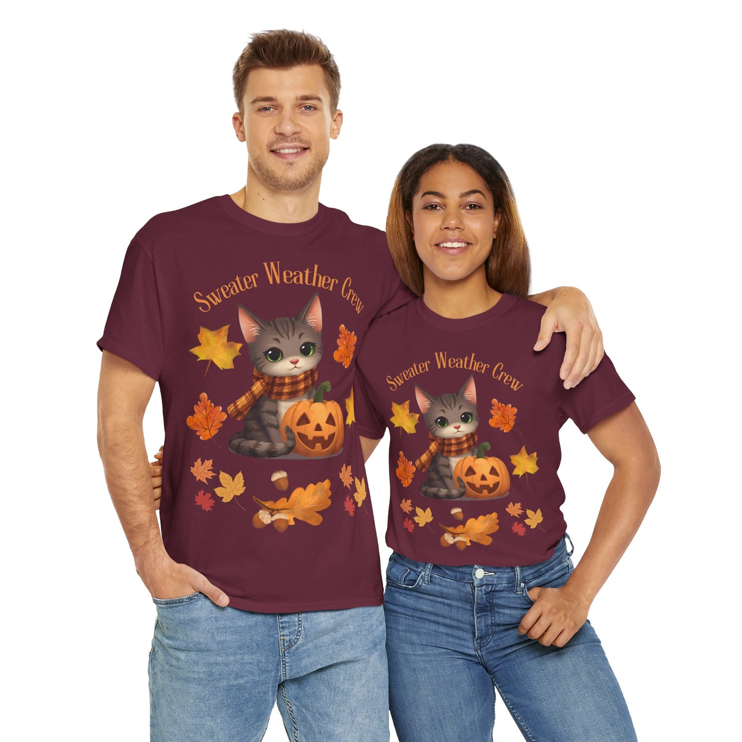 Cozy Fall Cat Shirt – Süßes Herbst T-Shirt für Katzenliebhaberinnen | Morgenmood