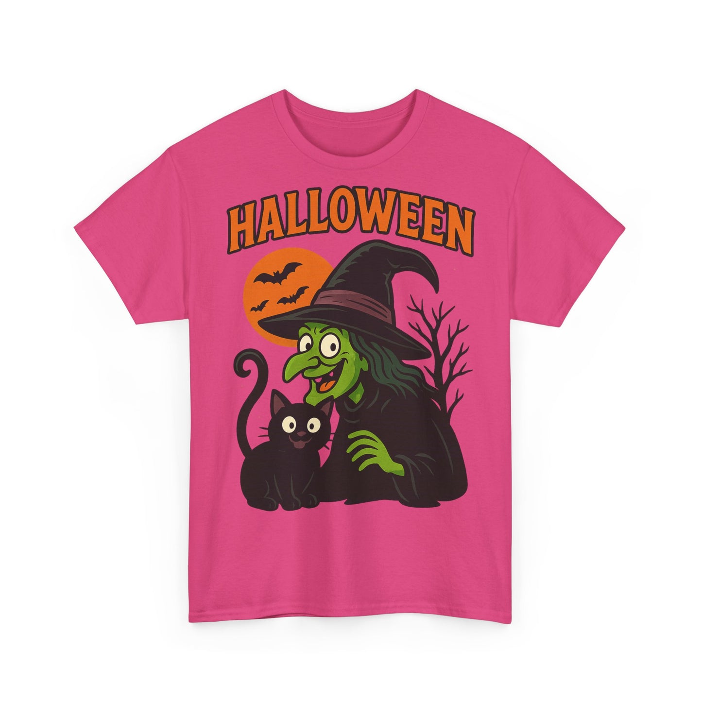 T-Shirt Motiv Halloween Blutmond Katze - MorgenMood
