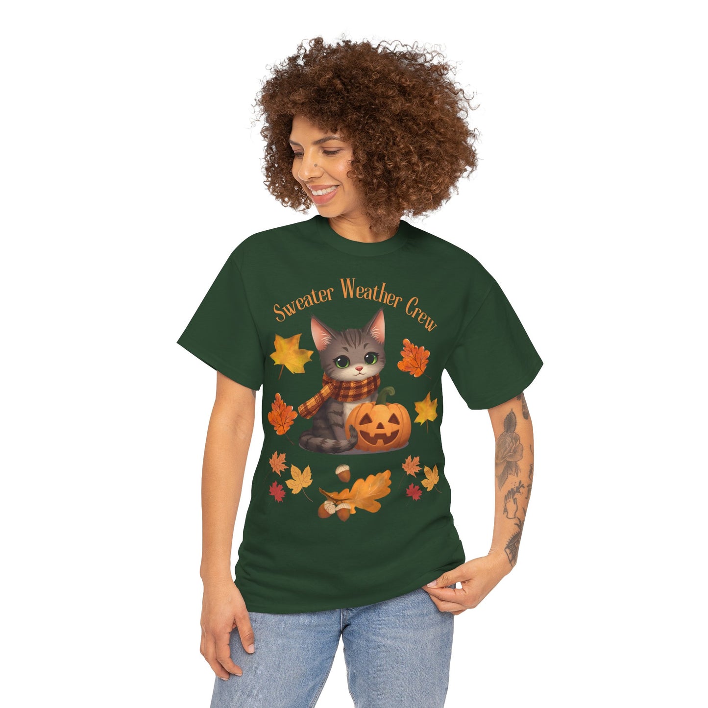 Cozy Fall Cat Shirt – Süßes Herbst T-Shirt für Katzenliebhaberinnen | Morgenmood