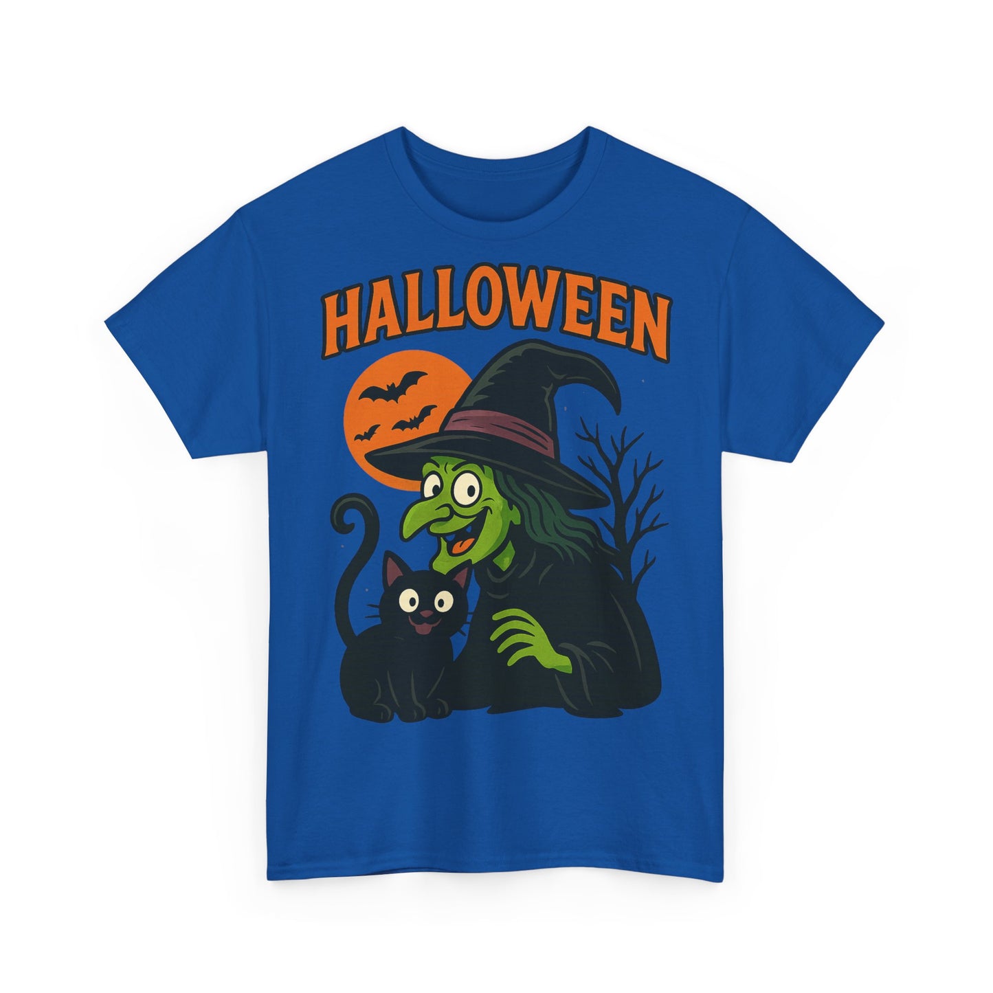 T-Shirt Motiv Halloween Blutmond Katze - MorgenMood