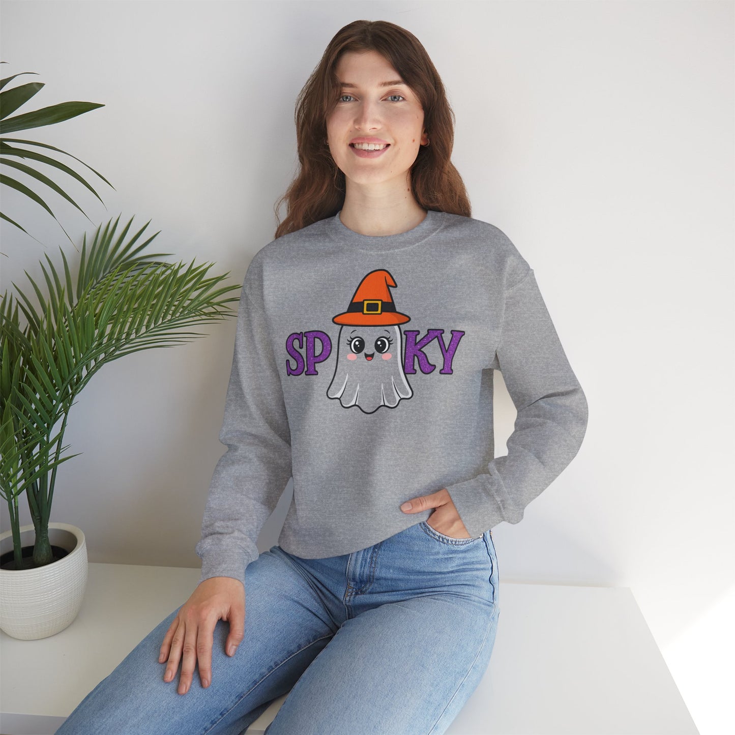 Gruseliges Geister Crewneck Sweatshirt, Halloween Kleidung, Herbstmode, Gemütlicher Pullover, Unisex Kollektion - MorgenMood