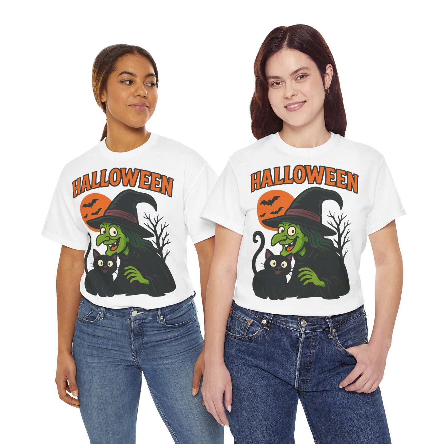 T-Shirt Motiv Halloween Blutmond Katze - MorgenMood