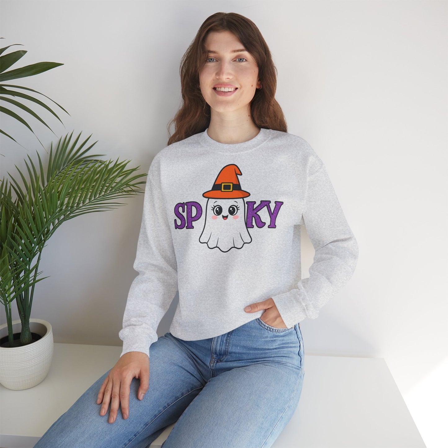 Gruseliges Geister Crewneck Sweatshirt, Halloween Kleidung, Herbstmode, Gemütlicher Pullover, Unisex Kollektion - MorgenMood