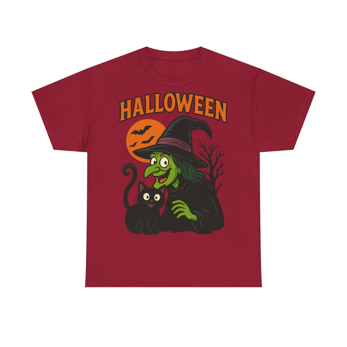 T-Shirt Motiv Halloween Blutmond Katze - MorgenMood