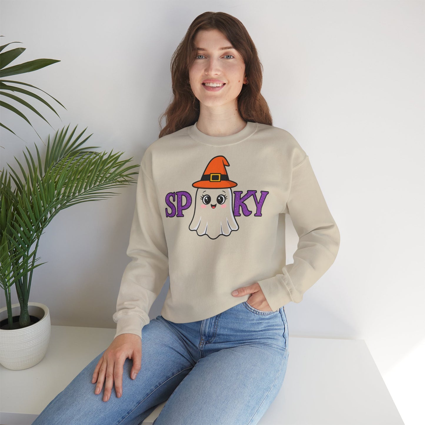 Gruseliges Geister Crewneck Sweatshirt, Halloween Kleidung, Herbstmode, Gemütlicher Pullover, Unisex Kollektion - MorgenMood