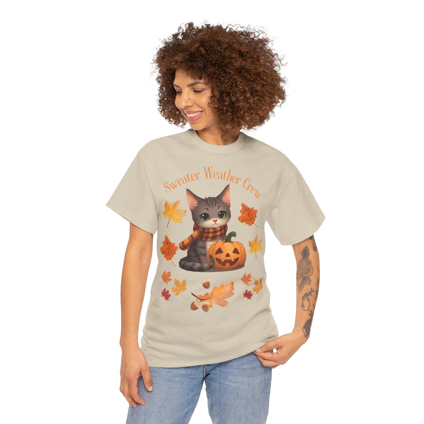 Cozy Fall Cat Shirt – Süßes Herbst T-Shirt für Katzenliebhaberinnen | Morgenmood