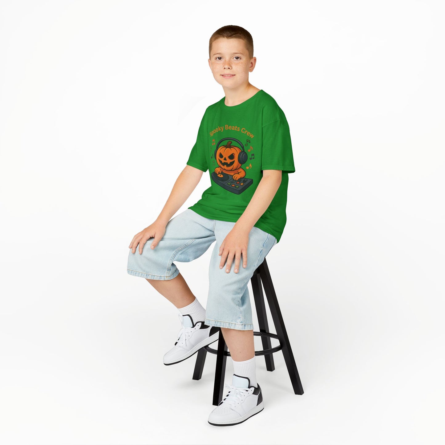 Halloween DJ Kürbis Kinder T-Shirt, Gruseliges T-Shirt, Trick or Treat Geschenk - MorgenMood
