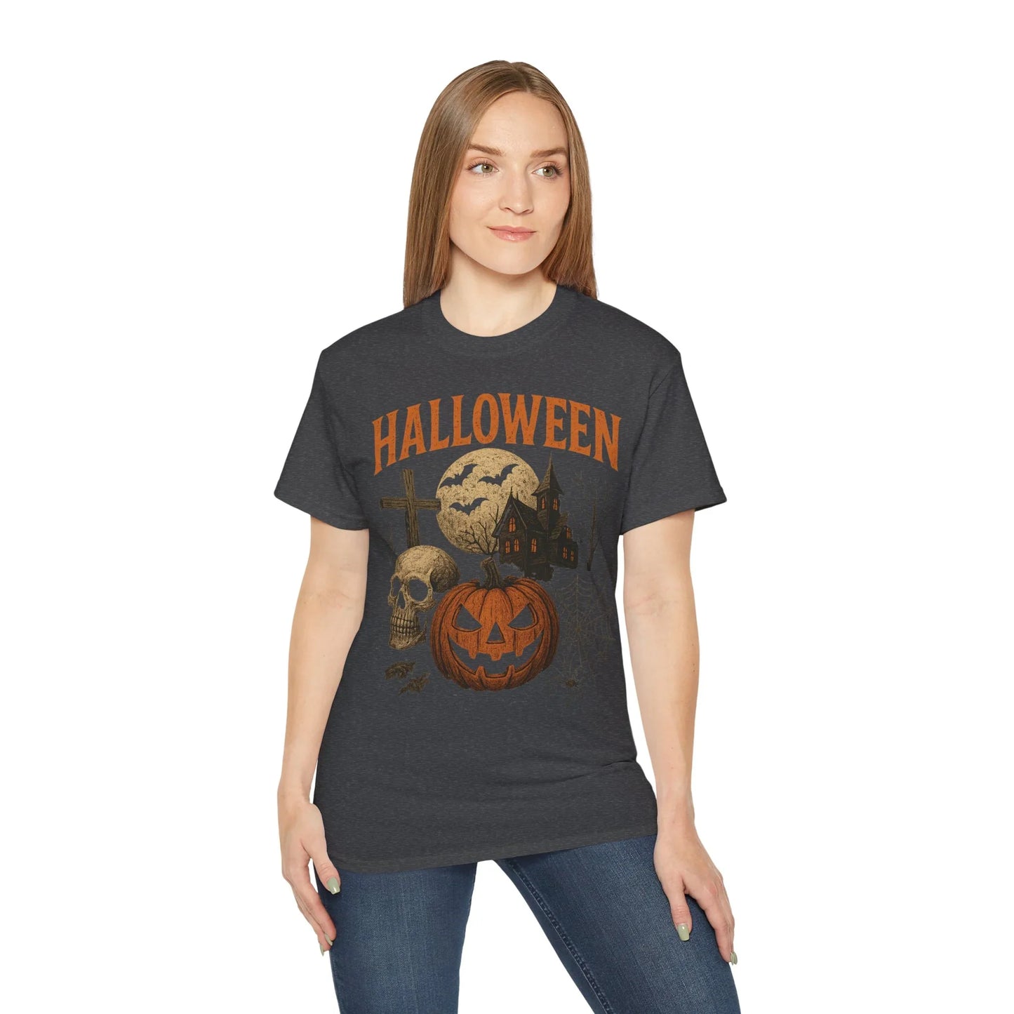 T-Shirt Motiv Halloween Kürbis Totenkopf - MorgenMood