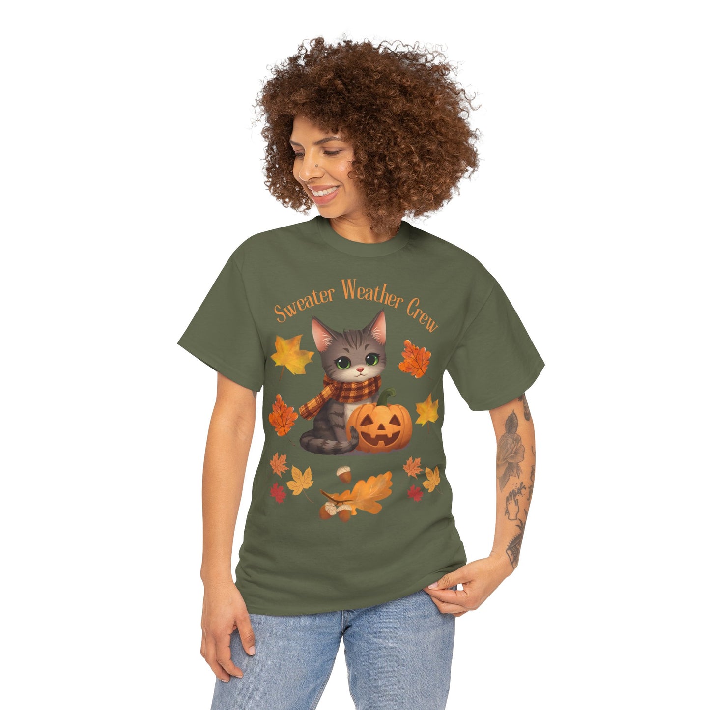 Cozy Fall Cat Shirt – Süßes Herbst T-Shirt für Katzenliebhaberinnen | Morgenmood